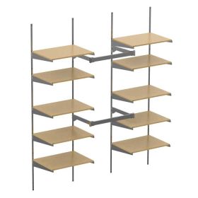 Retail Wall Shelving Display with Hangrails - 01
