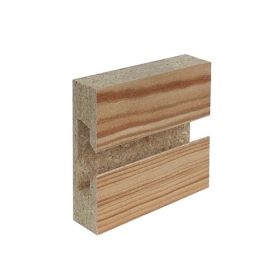 Slatwall Panel 4ft x 4ft - Pine Woodgrain Laminate - Straight Edge - Close Up