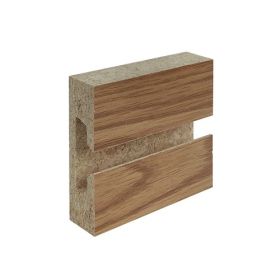Slatwall Panel 4ft x 4ft - Oak Woodgrain Laminate - Straight Edge