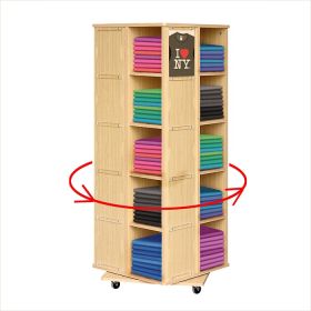 Rotating T Shirt Display with Casters - 20 Bins 