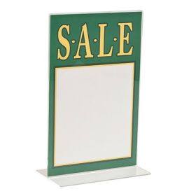 Vertical Form, Bottom Load Acrylic Sign Holder - 11"H x 7"W - shown with sign