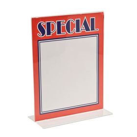 Vertical Bottom Load Acrylic Sign Holder, 11"H x 8 1/2"W - In Use