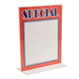14"H x 11"W - Vertical Bottom Load Acrylic Sign Holder - In use