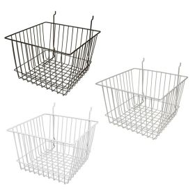 Universal Wire Basket - 12"x12"x 8" - Black, White and Chrome