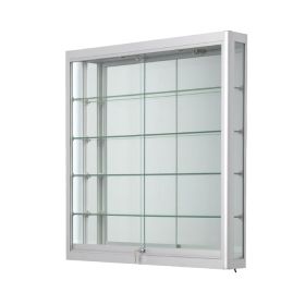 Wall Mounted Display Cabinet - 40"L x 12"D x 40"H - Silver