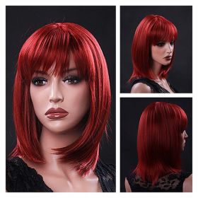 Red Bob Wig With Bangs