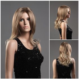 Mid Length Ash Blonde Synthetic Wig
