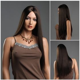 Long Straight Synthetic Brunette Wig