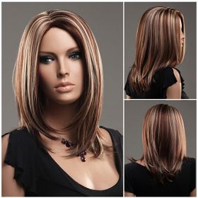 Layered Wig With Streaks - Synthetic