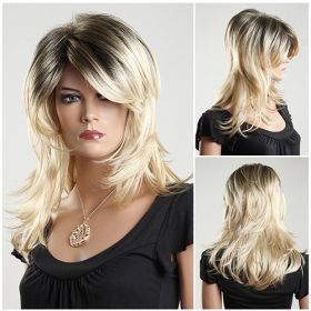 Blonde Wig With Bangs And Dark Roots