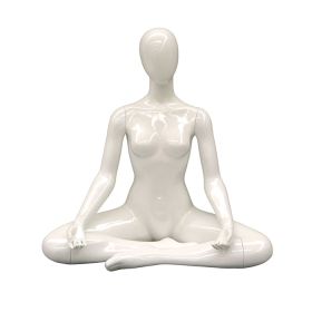 Gloss White Female Yoga Mannequin, Sitting Pose