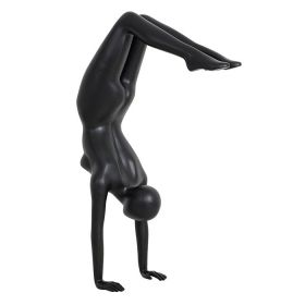 Matte Black Yoga Mannequin - Scorpion Handstand Pose - Quarter View