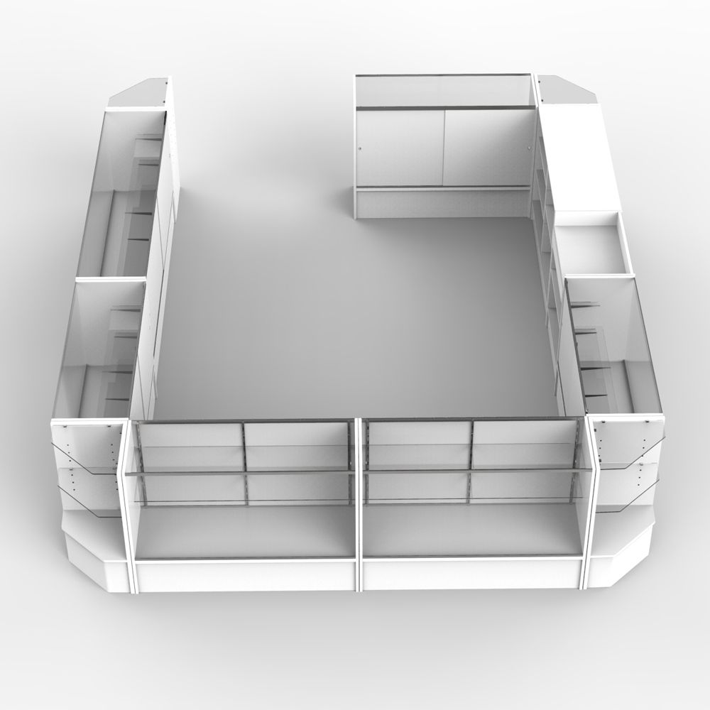 Modular Retail Checkout Counter with 12 Units Subastral