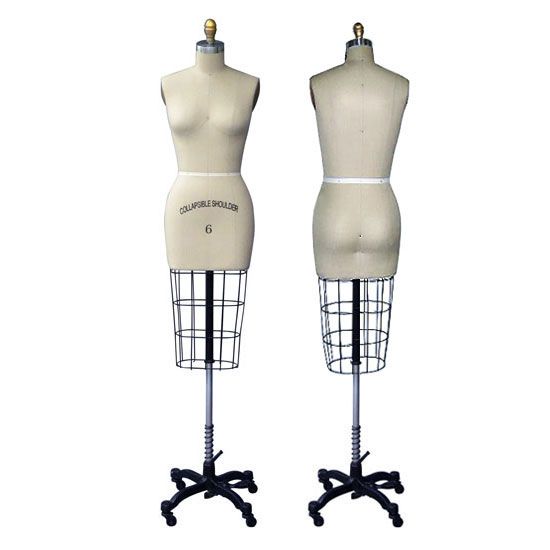 Professional Dressmakers Mannequin Form with Vintage Base & Cage Subastral