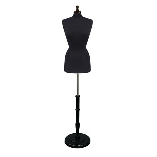 FEMALE MANNEQUIN FREESTANDING 3QTR BODY FORM TOP TABLE COUNTER ROUND STAND 