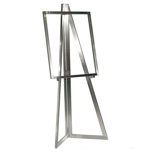 Folding Lobby Sign Stand with Satin Chrome Finish Subastral