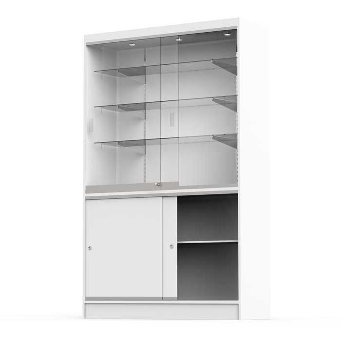 Wall Display Cabinet With Storage, Small White Wall Curio Cabinet