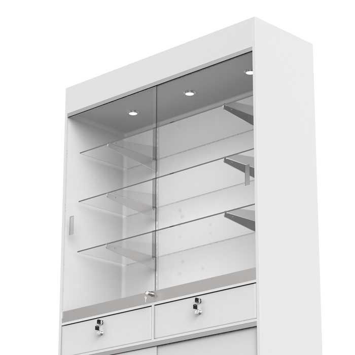 Glass Display Cabinet With Lock - Shelves For Shops
