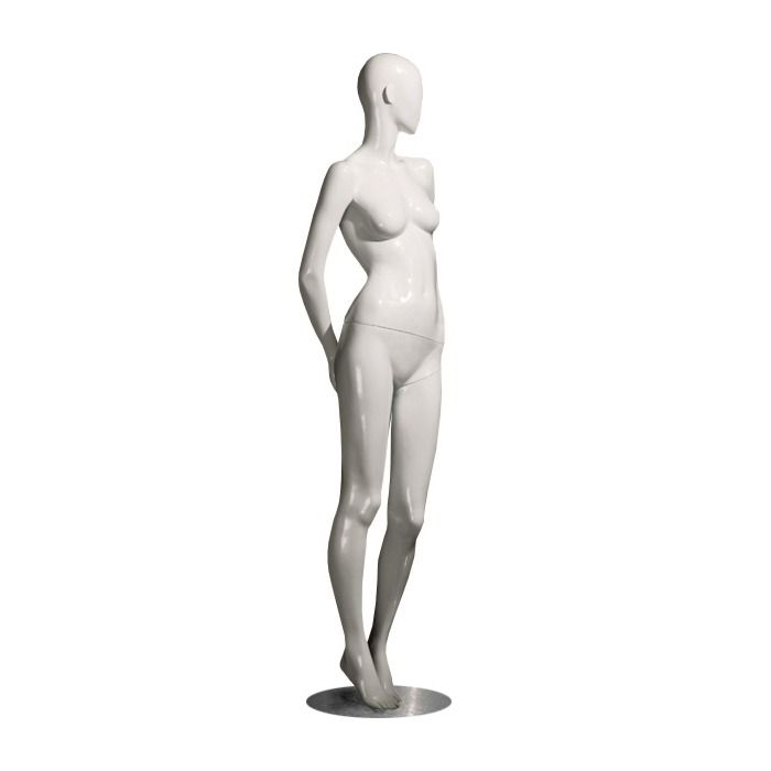 Female Egg Head Mannequin - Standing With Arms Behind Back Pose Subastral