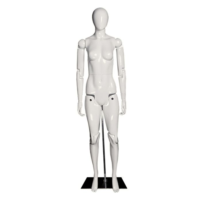 Matte Black Female Mannequin Torso, Adjustable Height Subastral