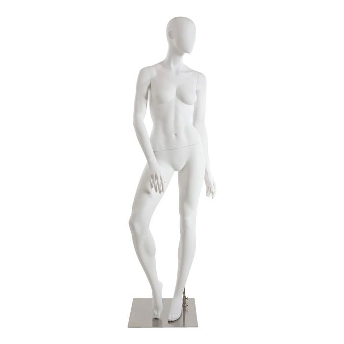 Matte White Female Sports Mannequin, Relaxed Standing Pose Subastral