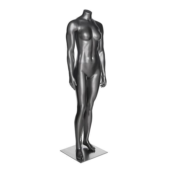 Dark Grey Athletic Female Mannequin Torso Subastral