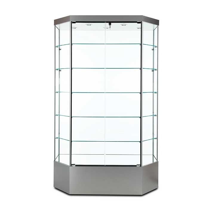 Glass Curio Cabinet with Lock & Lights Subastral