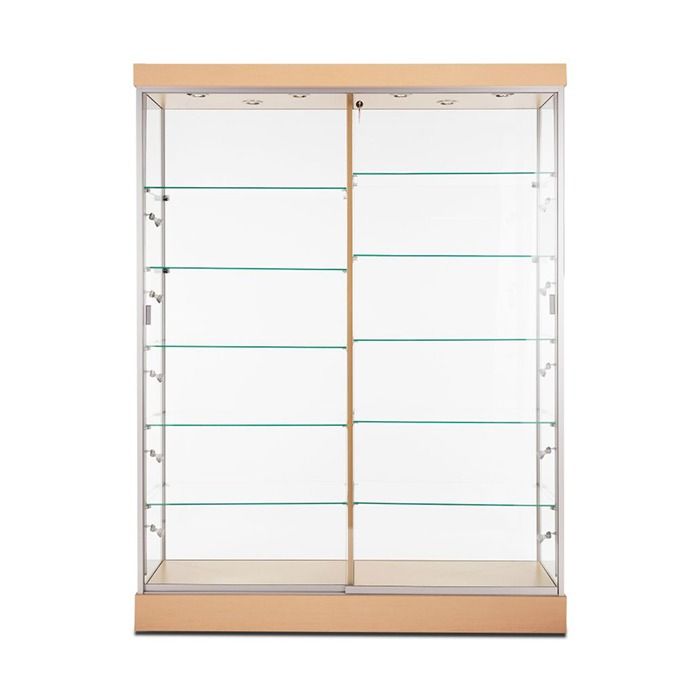 Glass Curio Cabinet with Lock & Lights Subastral