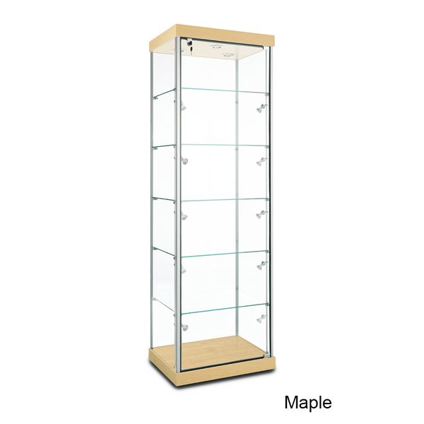 Glass Square Display Box with Lock and Optional Lights Subastral