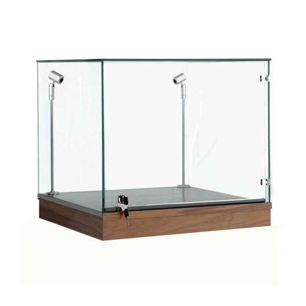Tall Glass Display Cabinet  Lockable Swing Style Doors