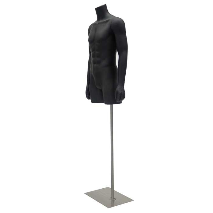 Details about   2 BLACK MALE TORSO MANNEQUINS WITH 2 STANDS 