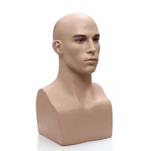 Male Mannequin Head Display, Matte White or Gloss Finish Subastral