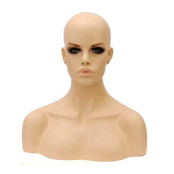 Female Mannequin Head with Shoulders, Realistic Style