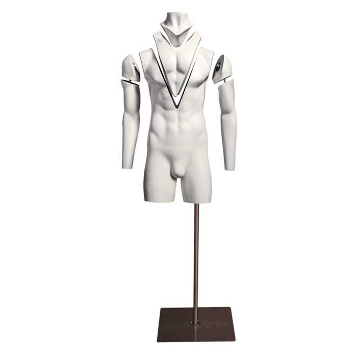 Male Mannequin Head Display, Matte White or Gloss Finish Subastral