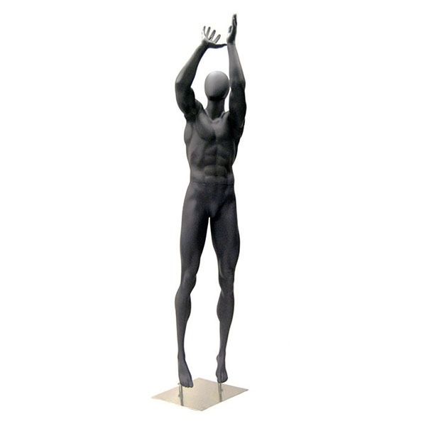 Dark Grey Athletic Female Mannequin Torso Subastral