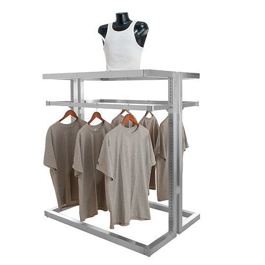 Retail Clothing Display w/ Top Shelf & Two 48