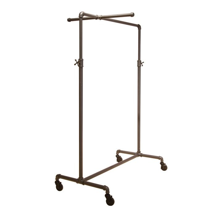 Large Pipeline Garment Rack With Cross Bar