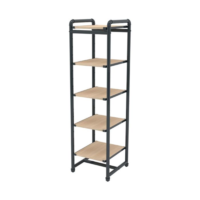 Commercial Wood Gondola Shelving Unit With 5 Shelves