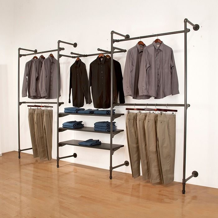 Pipe Clothing Rack Wall Mounted 144L, 41% OFF