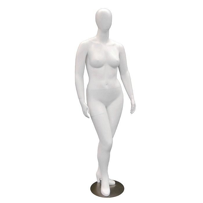 White Finish Female Plus Size Mannequin for Retail Apparel Display