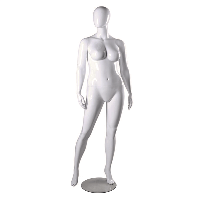 5 ft 6 in H PLUS SIZE Female Headless Mannequin Matte White New Style PLUS-5 