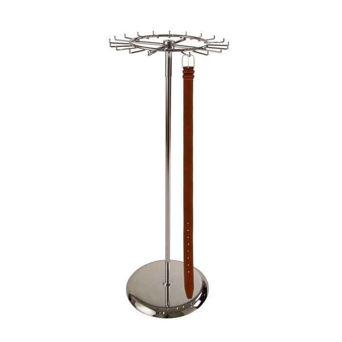 Rotating Hook Display Stand, Three Tiers with Chrome Finish and Wieghted  Base Subastral