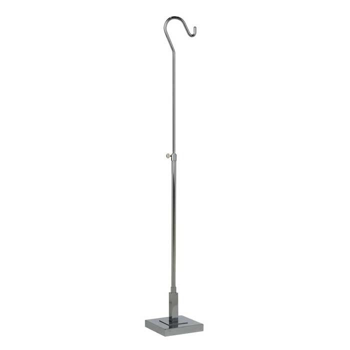 Short Chrome Adjustable Double Hook Stand w/ 6" Round Base 