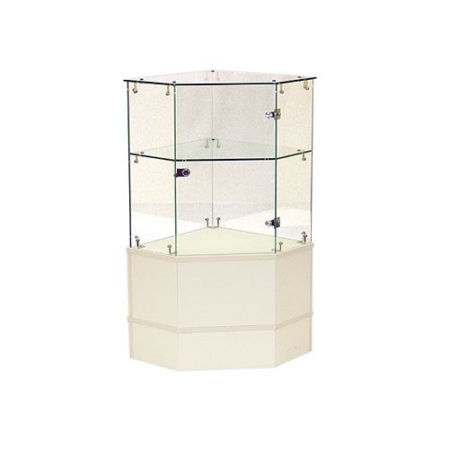 18" Locking Glass Corner Filler - White