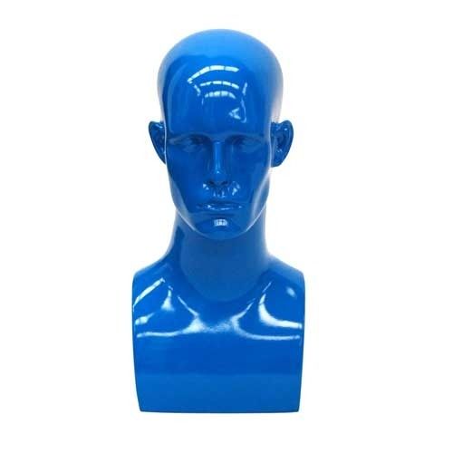 Blue Gloss Male Mannequin Head