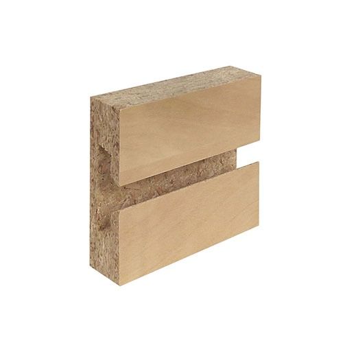 Slatwall Panel 4ft x 4ft - Birch Woodgrain Laminate - Straight Edge - Close Up