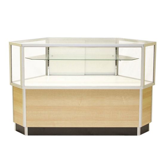 Corner Retail Display With Tempered Glass Subastral