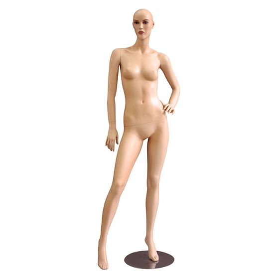 Realistic Female Mannequin With Makeup - Left Hand On Hip Pose