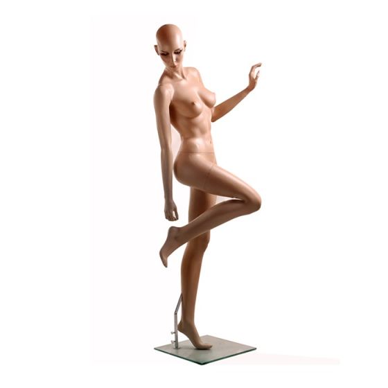 Realistic Female Mannequin - Knee Bent, Looking Down Pose
