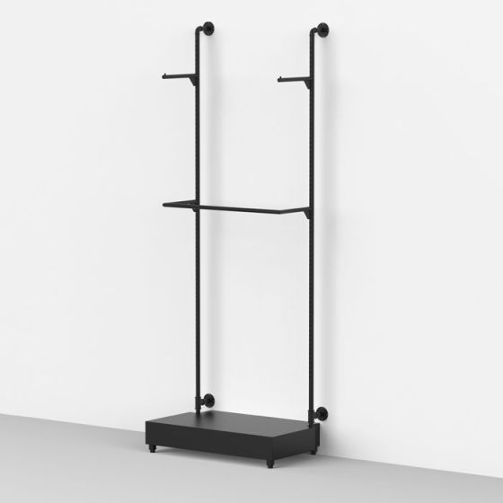 Wall Mounted pipe Rack with Hang-rail and Face-outs - 01